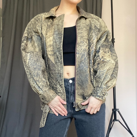 Mode Elegante Vintage Moto Bomber Jacket - Picture 1 of 3